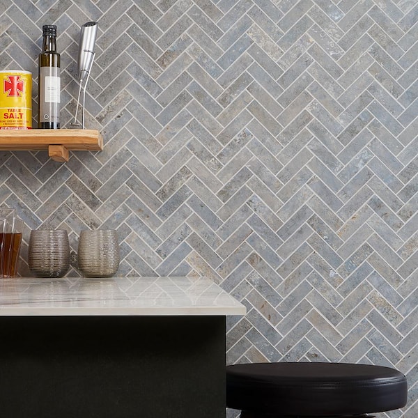 Mantis Ocean Blue 10.03 in. x 10.62 in. Matte Porcelain Floor and Wall Mosaic Tile (0.75 sq. ft./Each)