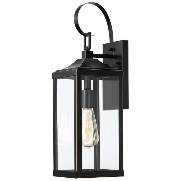 TRUE FINE Jefferson 2-Light 25.7 in. Black Large Outdoor Wall Lantern  Sconce Light TD40021OT - The Home Depot