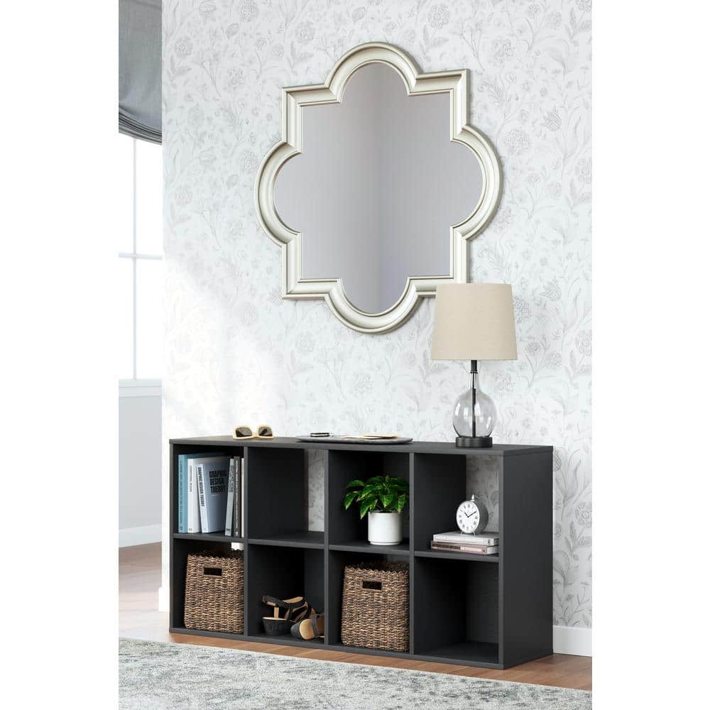Langdrew Black 8-Cube Wood Organizer Shelf