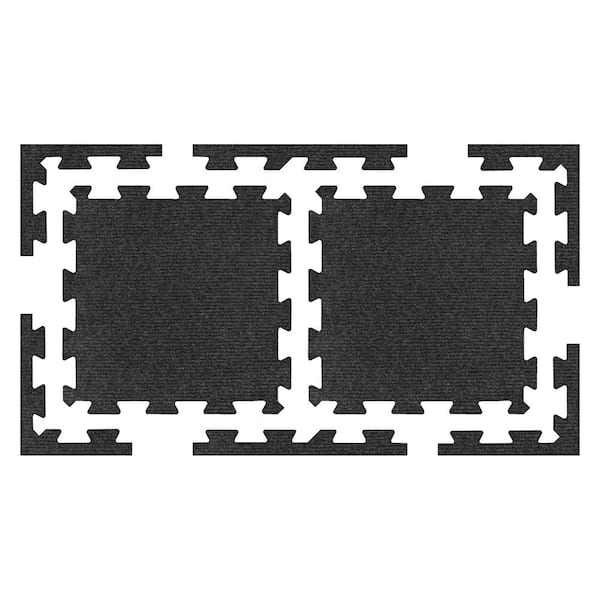 Onyx DIY Floor 18 in. W x 18 in. L x 0.30 in. Thick All Purpose Interlocking Tiles (8 Tiles/Case) 18.24 sq. ft.