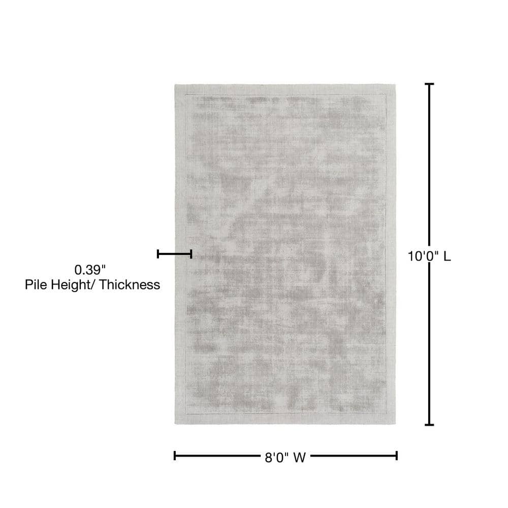 Handmade Gray Wool-Viscose Blend 8' x 10' Stain-Resistant Rug