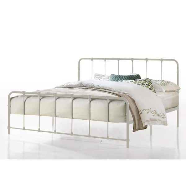 Bella Gray Queen Adjustable Colina, White Wrought Iron Bed Frame Full