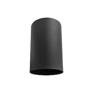 7 in. 1-Light Matte Black Aluminum Modern Cylinder Downlight Shade Flush Mount Fixture with E26 Base (Bulb Not Included)