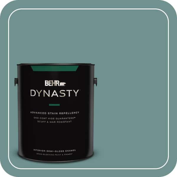 BEHR DYNASTY 1 gal. #ECC-60-3 Pool Tide Semi-Gloss Enamel Interior Stain-Blocking Paint & Primer