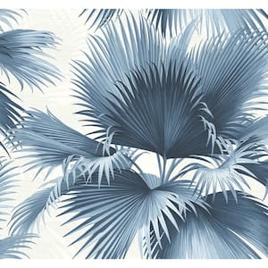 Endless Summer Blue Palm Paper Strippable Roll Wallpaper (Covers 60.8 sq. ft.)