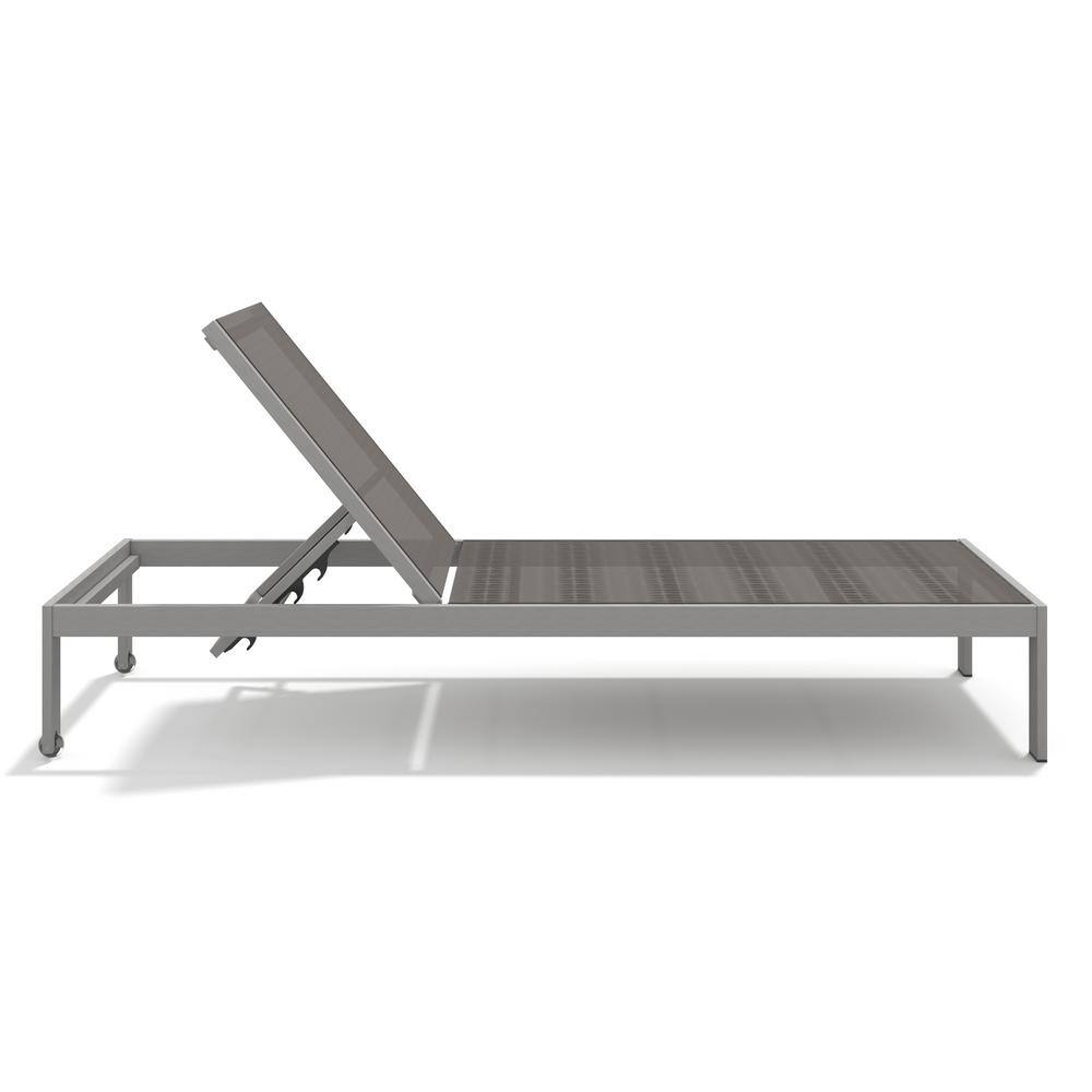 Gray Silver Aluminum Outdoor Coffee Table and Lounge Set