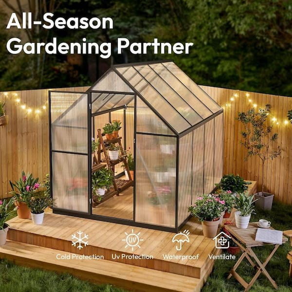 VIWAT 6 ft. W x 7.5 ft. D Greenhouse for Outdoors