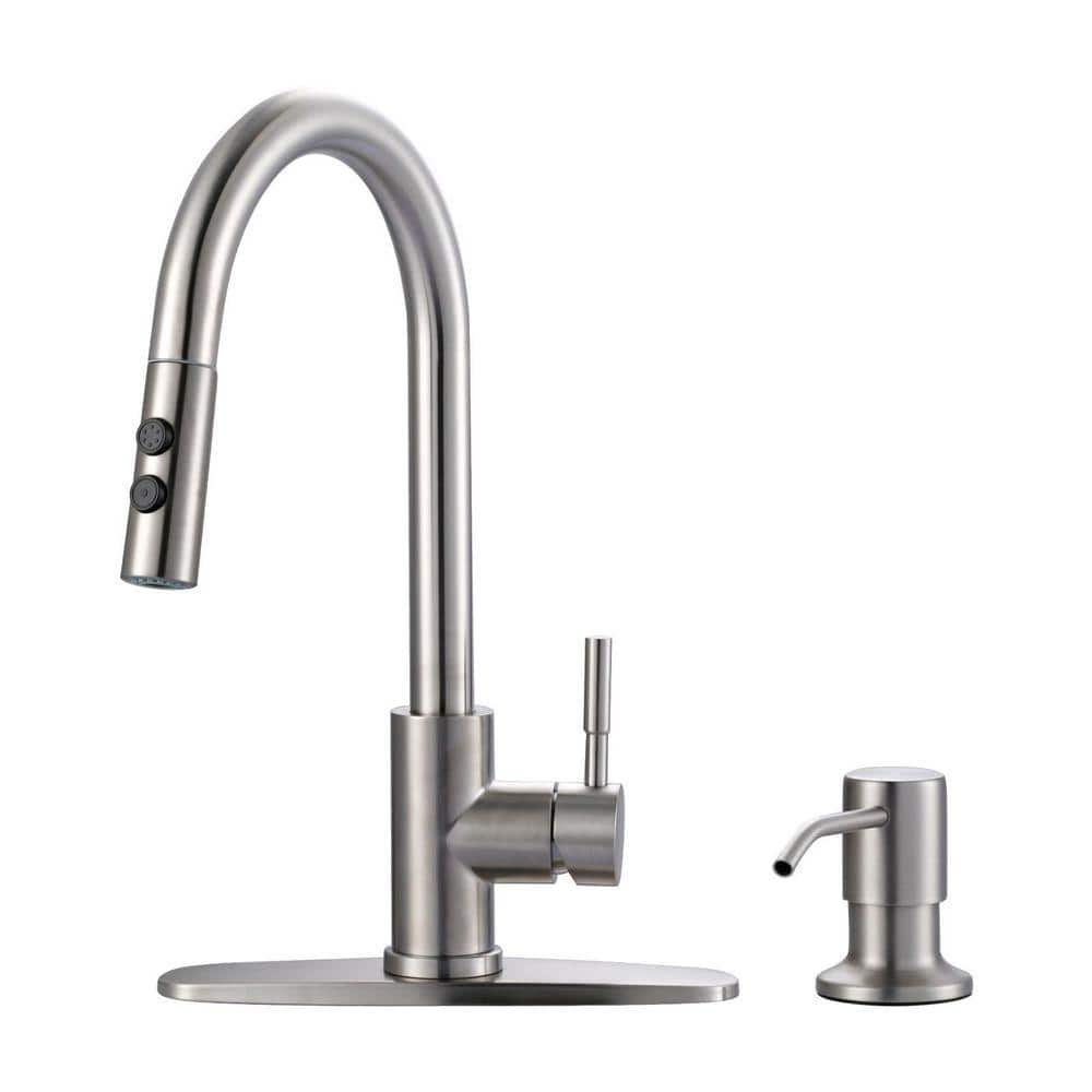 ALEASHA 15.6 in Single Handle 360˚ swivel Pull Down Sprayer