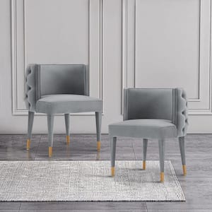 Maya Grey Modern Tufted Velvet Upholstered Dining Chair