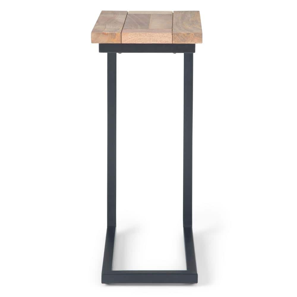 Skyler 18" Industrial Mango Wood & Metal C Side Table in Natural