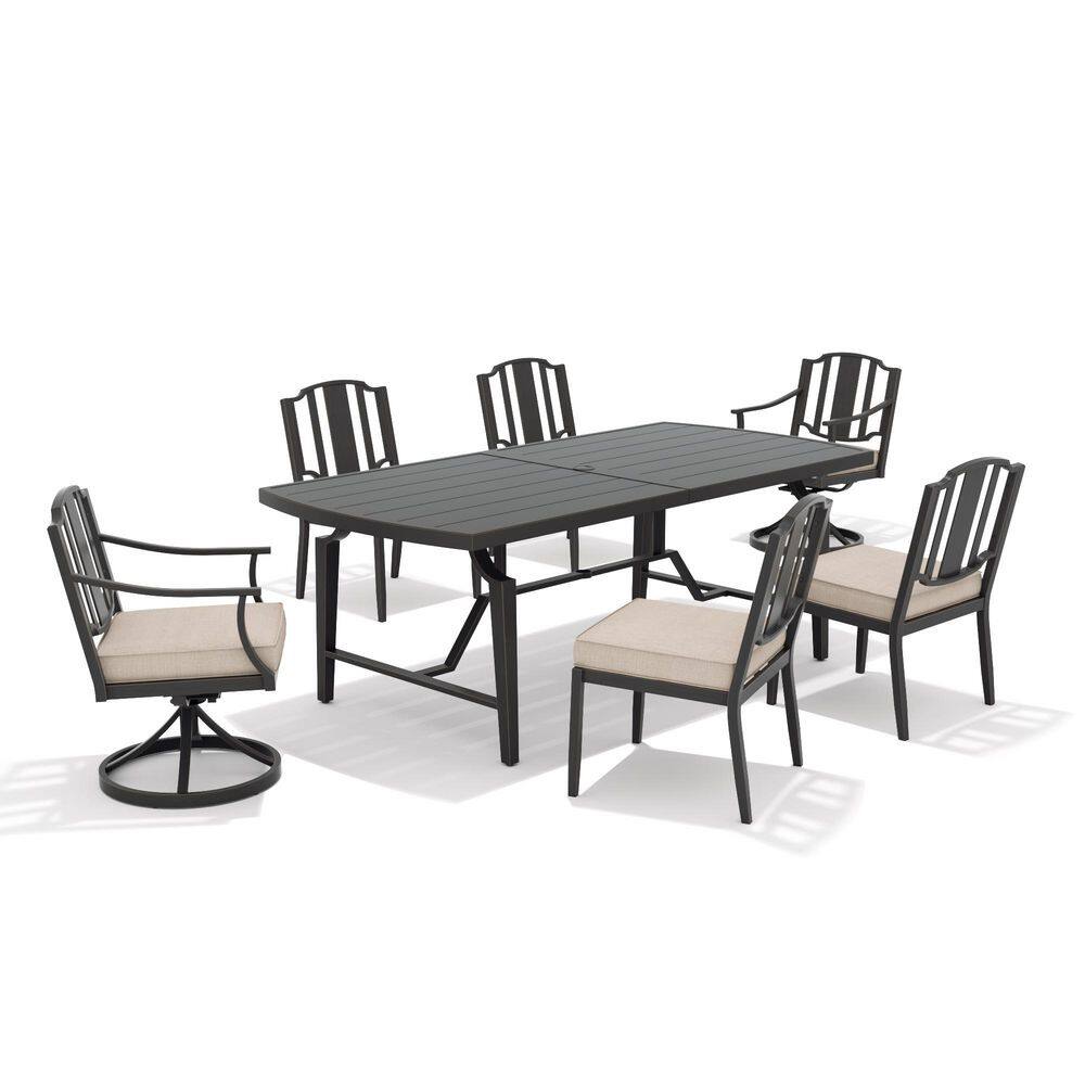 Tamarin 7-Piece Aluminum Outdoor Dining Set with Beige Cushions price history on PriceWatchPro