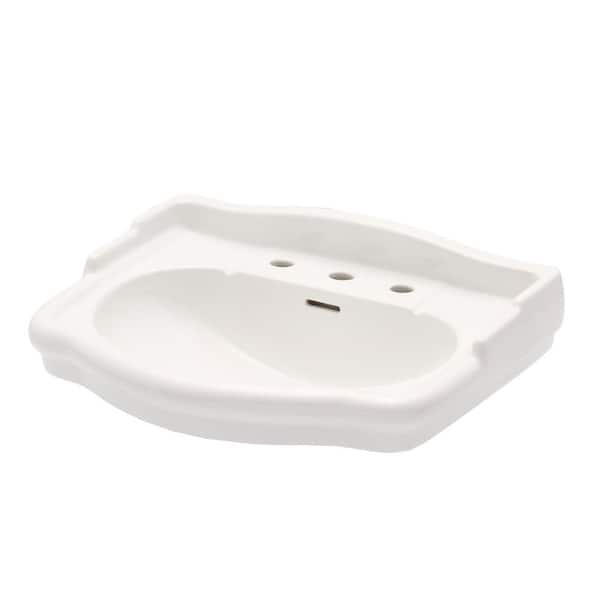 Elizabethan Classics English Turn 27 in. Pedestal Sink Basin Only in White