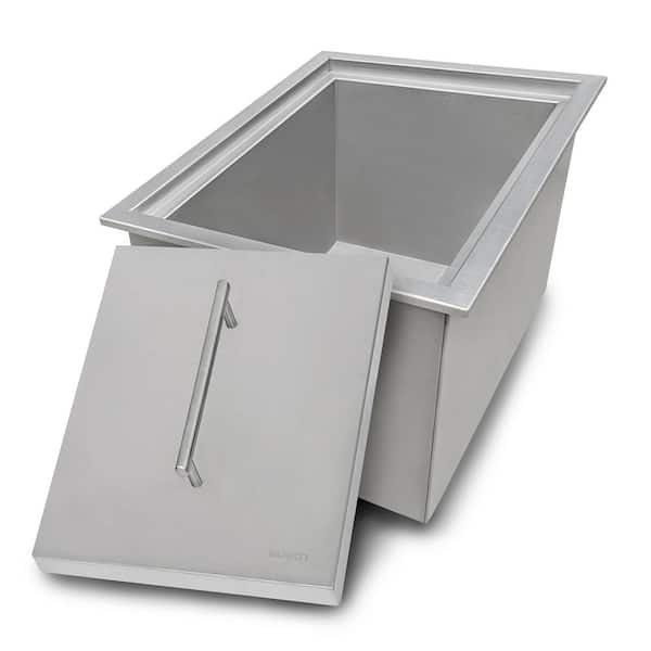 Merino 15 in. Drop-in Topmount Marine Grade 16-Gauge T-316 Stainless Steel Outdoor BBQ Insulated Ice Chest Sink