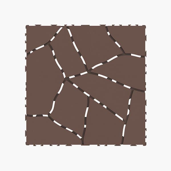 YOFE 1 ft. x 1 ft. All-Weather Outdoor Plastic Interlocking Deck Tiles, Garage Floor Tiles in Brown Pattern 6 (44 Per Case)