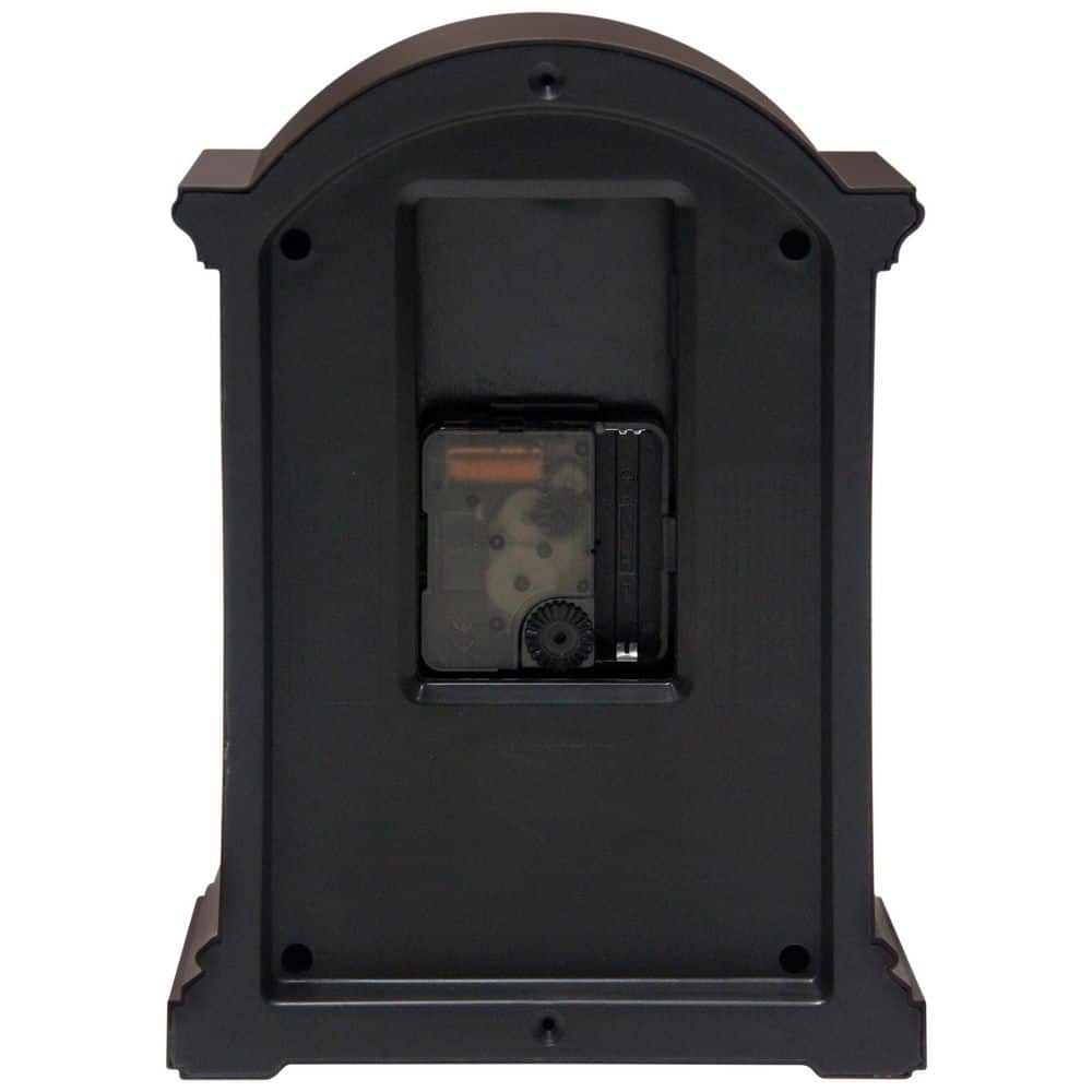 9.5" Dark Brown Quartz Grandfather-Style Tabletop Clock