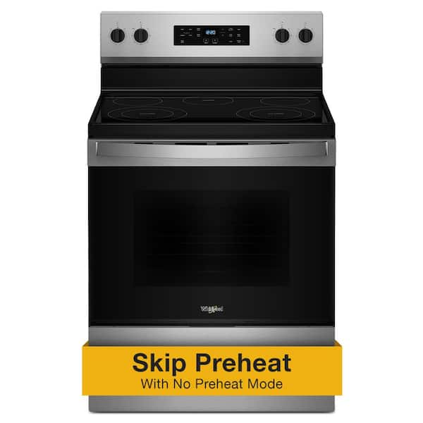 Whirlpool 30 in. 5 Elements Freestanding Electric Range in Stainless Steel with Thermal