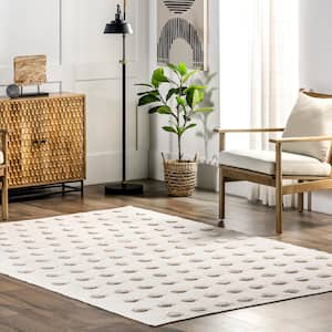 Ivory 5 ft. x 8 ft. LuLu Hand Woven Raised Dots Area Rug