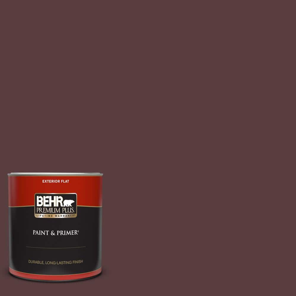 Behr Premium Plus 1 Qt Ppu1 02 Divine Wine Flat Exterior Paint