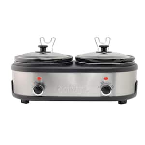 5 qt. (2.5 qt.) Each Double Slow Cooker - Stainless Steel