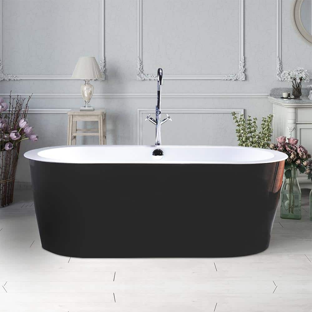 Vanity Art Cholet 67 in. Acrylic Flatbottom Freestanding Bathtub 
