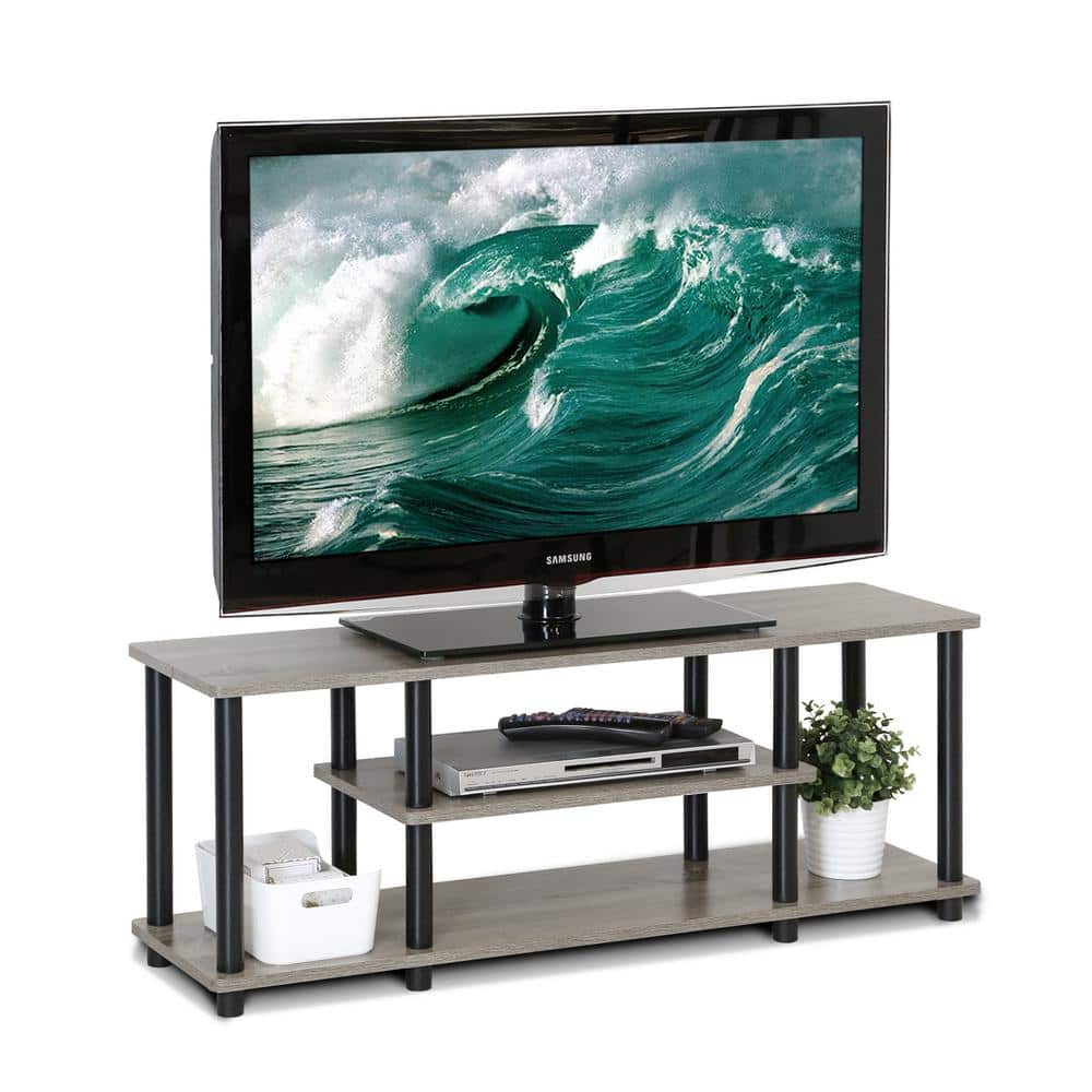 Chic Corner French Oak Grey 3-Tier TV Stand