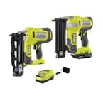 ONE+ 18V Cordless 18-Gauge AirStrike Brad Nailer Kit with 16-Gauge AirStrike Finish Nailer, 1.5 Ah Battery, and Charger
