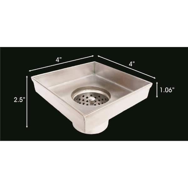 Oatey Designline 4 in. x 4 in. Stainless Steel Square Shower Drain with  Square Pattern Drain Cover DSS2040R2 - The Home Depot