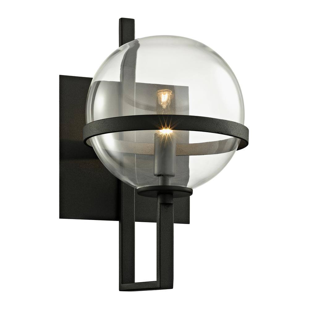Troy Lighting Elliot 18 Light Textured Black 1818.18 in. H Wall Sconce with  Clear Glass B188