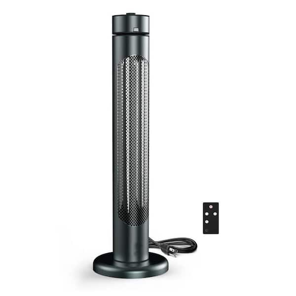 1500W Indoor/Outdoor Electric Patio Heater w Remote, 8 Heating Levels, 8-Hour Timer, Oscillation, Tip-Over Protection