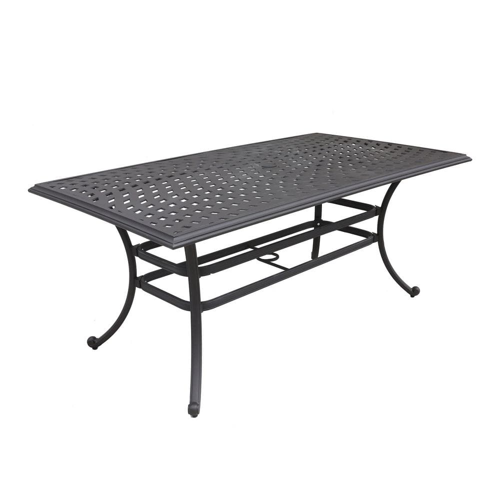 Sleek Design Brown Rectangle Powder-Coated Cast Aluminum Outdoor Dining Tab