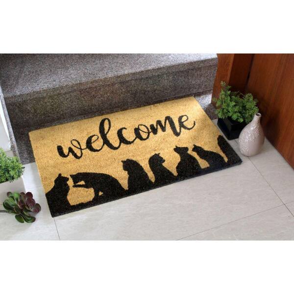 RugSmith Orange Sleeping Cat Shaped Multi 30in. x 16in. Door Mat DM11425 -  The Home Depot