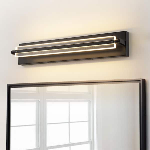 Arnesh 22.2 in. Modern Black Adjustable LED Bathroom Vanity Light