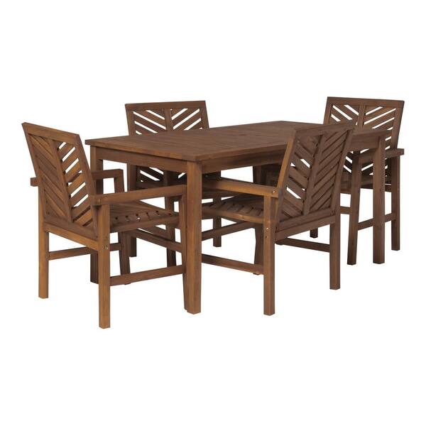 walker edison 5-piece wood dining set