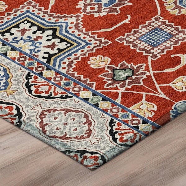 Chantille Machine Washable Indoor/Outdoor Abstract ACN2903 Red 5 ft. x 7 ft. 6 in. Area Rug