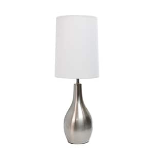 19.5 in. 1-Light Brushed Nickel Tear Drop Table Lamp