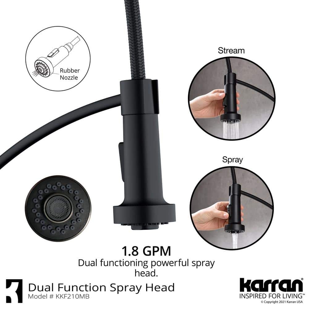 Matte Black Brass Pull-Down Sprayer Kitchen Faucet