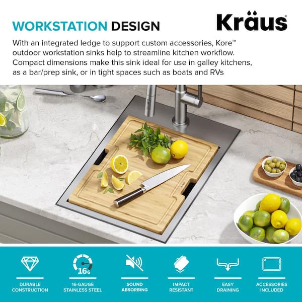 激安商品激安商品Kraus KP1TS15S-1 Pax Kitchen Sink Single Bowl, 15 Inch, Zero Radius  並行輸入品 キッチン