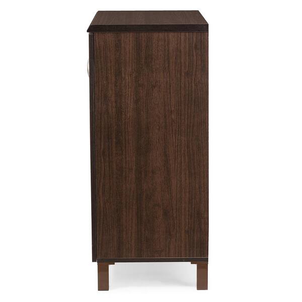 Shop Zentra Oak Brown Finished Wood 2-Door Storage Cabinet with Glass Doors, Buffets & Cabinets