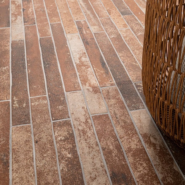 MSI Capella Red Brick 2 in. x 18 in. Matte Porcelain Floor and