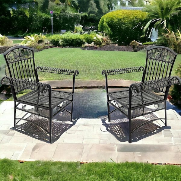 French Quarter Steel Outdoor Dining Chair (2-Pack)