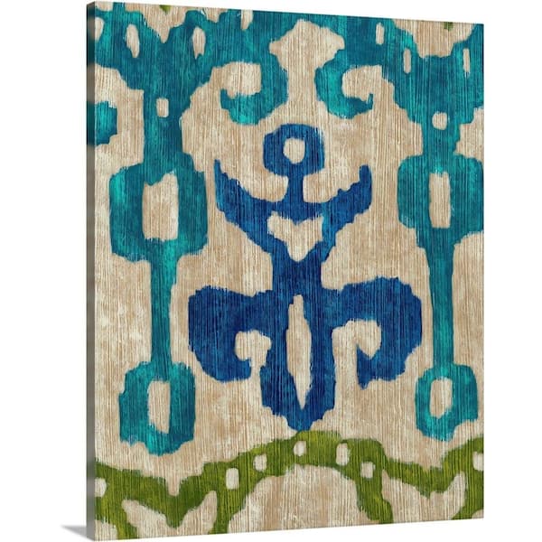 GreatBigCanvas 16 in. x 20 in. "Teal Ikat III" by Chariklia Zarris Canvas Wall Art