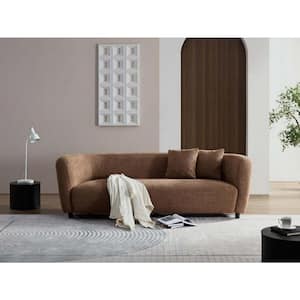 34.65 in. Slope Arm Fabric Rectangle Sofa in. Camel