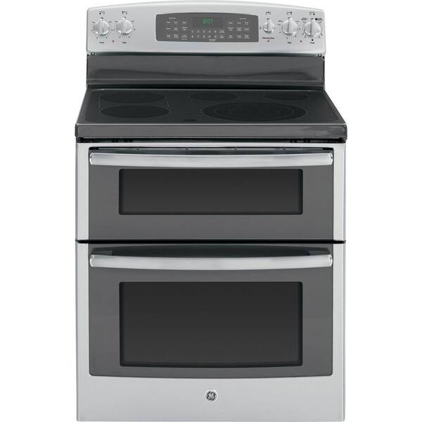 GE 6.6 cu. ft. Double Oven Electric Range with Self-Cleaning Oven and Convection Lower Oven in Stainless Steel