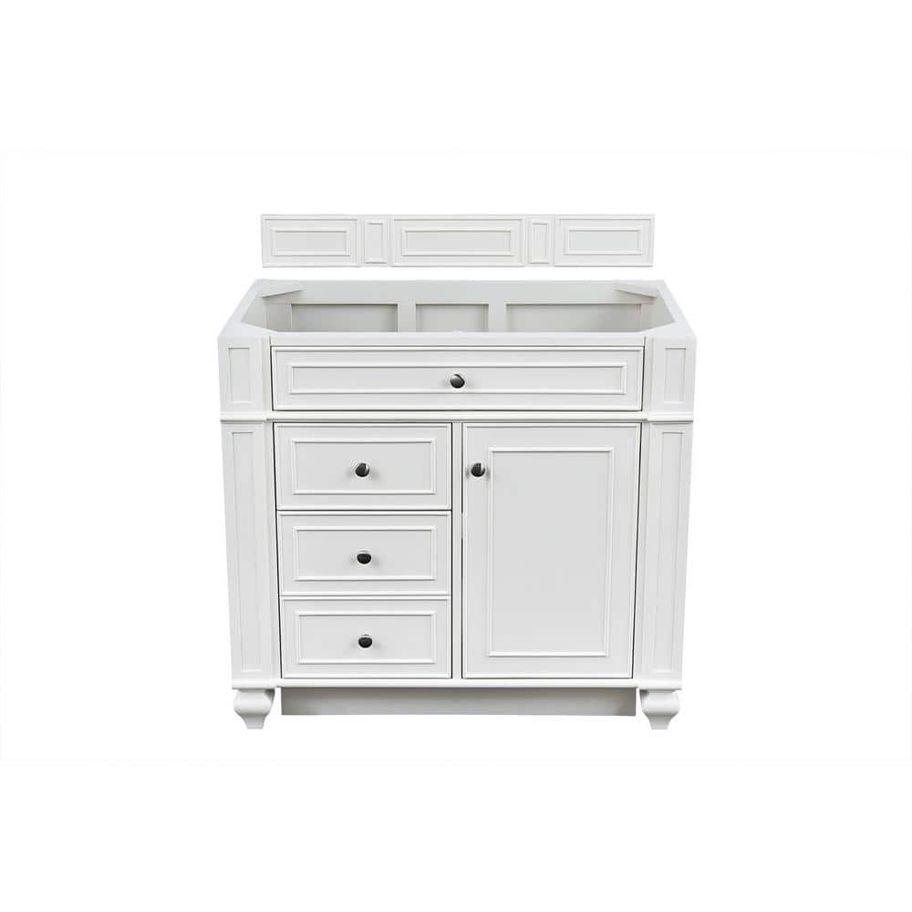 Bright White 36" Freestanding Single Vanity Base with Veneer