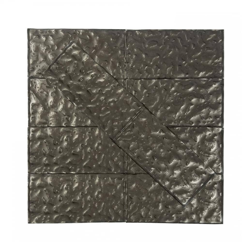 Metallics Rectangle 3 in. x 6 in. Glossy Textured Brown Glass Subway Tile (12 sq.ft/Case) price history on PriceWatchPro