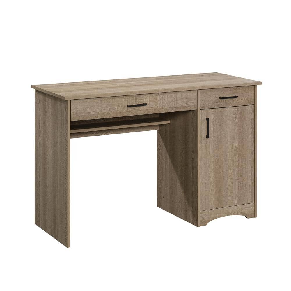 Summer Oak Wood Computer Desk with Drawer and Keyboard Tray