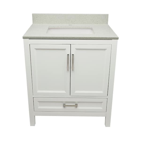 Nevado 31 in. W x 22 in. D x 36 in. H Single Sink Bath Vanity in White with Glaxy white Quartz Top single hole