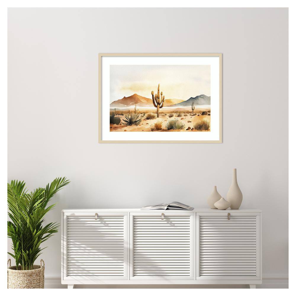 Through the Desert II 41" Brown Framed Scenic Landscape Print