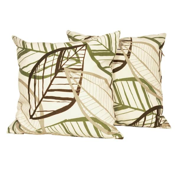 Arlington House 17 in. Square Belize Jasper Outdoor Throw Pillow (2-Pack)