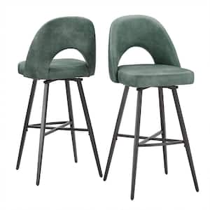42.5 in. H Teal Metal Swivel Bar Height Stools (Set Of 2)